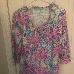 Lilly Pulitzer Pink and Blue Floral Top